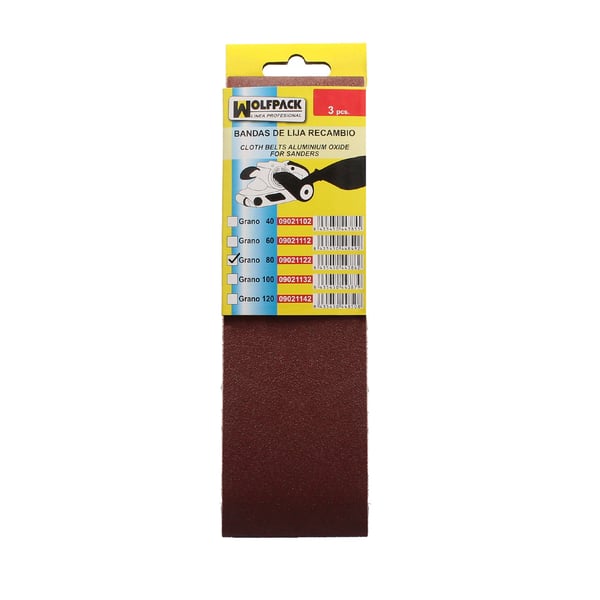 Pikkukuva 4 / 5: Wolfpack Lija Recambio Banda 100x914 mm. Grano 80 (3 Piezas)