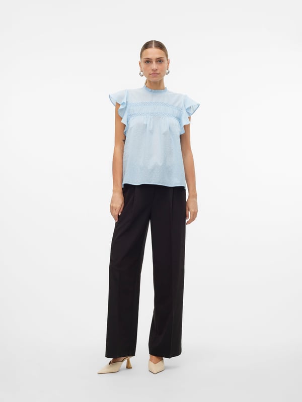 Vero Moda VMTRINE Top,10301205,XS Top (tøj) Rund krave Ærmeløs Bomuld