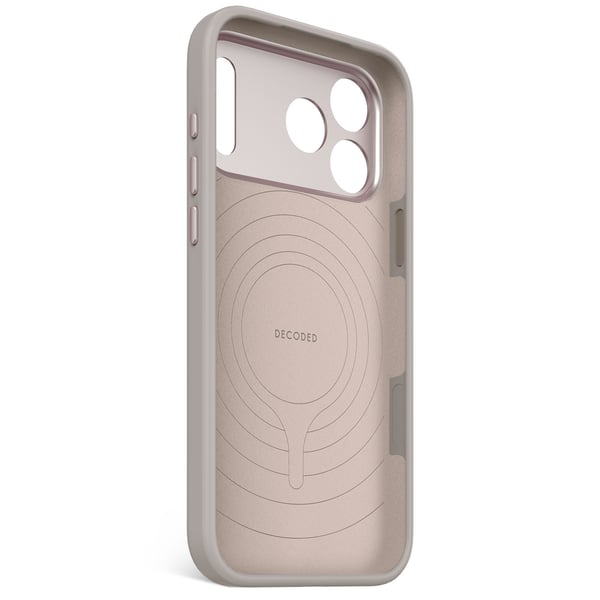 Decoded AntiMicrobial Silikone Bagsidecover - beskyttende silikoneetui til iPhone 17 Pro Max kompatibelt med MagSafe (soft taupe)