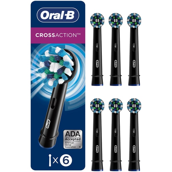 Oral-B CrossAction 8006540887165 børstehoved til elektrisk tandbørste 6 stk Sort Oral-B CrossAction 8006540887165 børstehoved til elektrisk tandbørste 6 stk Sort