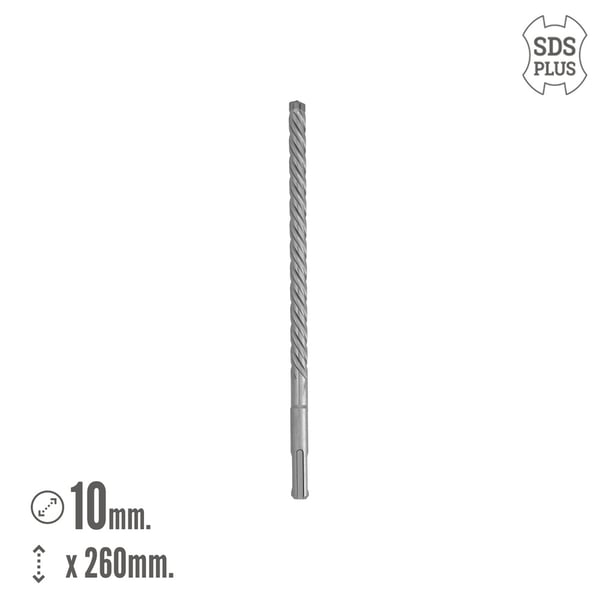 Miniatyrbillede 2 af 5: Wolfpack Broca Sds Plus 8 Filos Cortantes Especial Para Hormigon Armado Ø 10 x 260 mm.