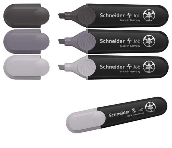 Miniatyrbild 1 av 3: Schneider AG Job Pastell märkpennor 4 styck Mejselspets Grå