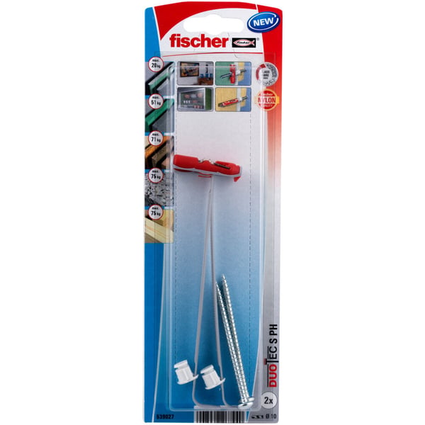 Fischer 539027 skrueanker og vægudtag 2 stk Skrue og vægstiksæt 50 mm