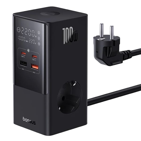 Baseus PowerCombo Tower Universal Svart AC Snabb laddning inomhus Baseus PowerCombo Tower Universal Svart AC Snabb laddning inomhus