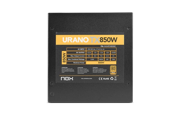 NOX Urano TX Bronze Edition strömförsörjningsenheter 850 W 20+4 pin ATX ATX Svart, Orange