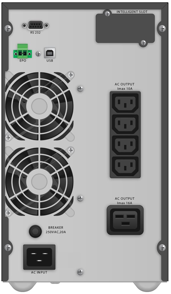 PowerWalker VFI 3000 TG UPS-virtalähde Taajuuden kaksoismuunnos (verkossa) 3 kVA 2700 W 5 AC-pistorasia(a)