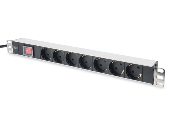 Digitus DN-95402 stikdåse 2 m 7 AC stikkontakt(er) Sort