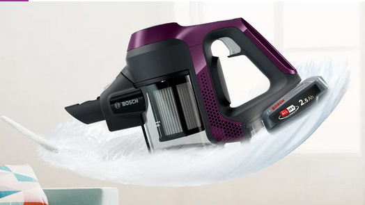 Bosch BCS6111P stav støvsuger & elektrisk kost 2-i-1 stangstøvsuger Batteri Dry Poseløs Blåbær 2,5 At
