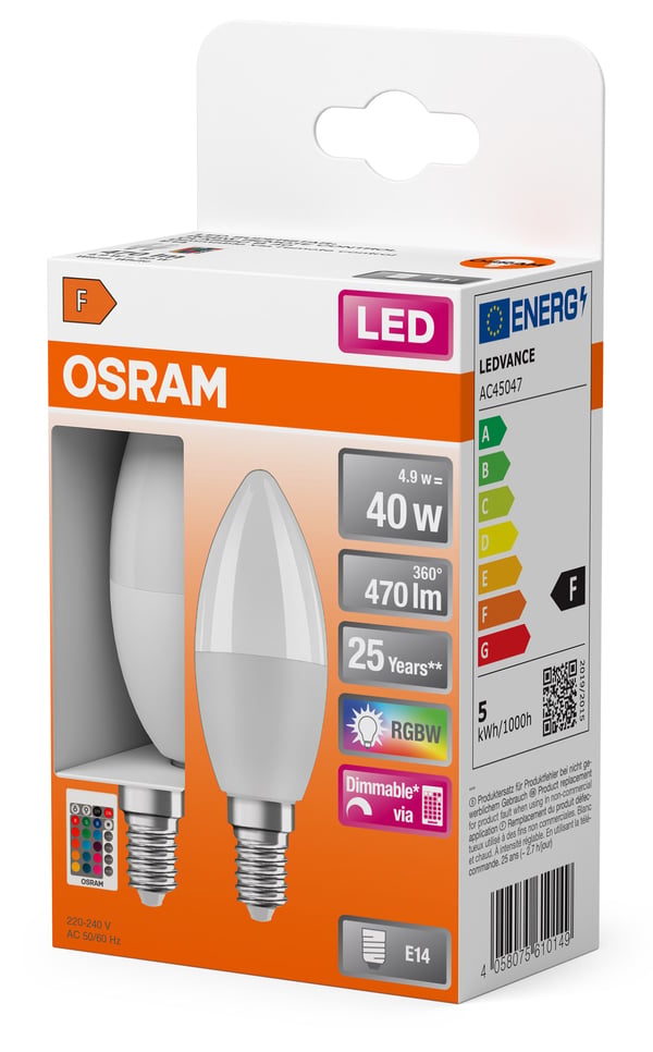 Osram Superstar Classic LED-lampe Varm hvid 2700 K 4,9 W E14 F