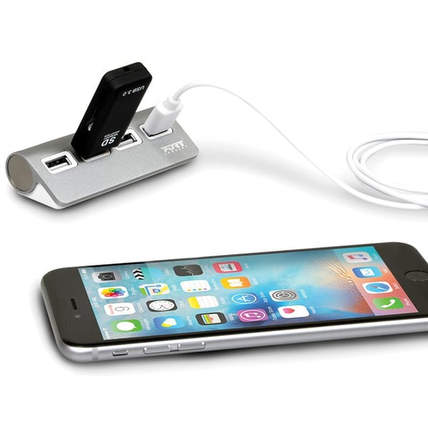 Miniatyrbild 3 av 4: Port Designs 900120 gränssnittshubbar USB 2.0 480 Mbit/s Grå, Vit