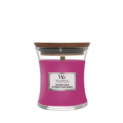 WoodWick Wild Berry & Beets Mini Jar vokslys Rund Lyserød 1 stk
