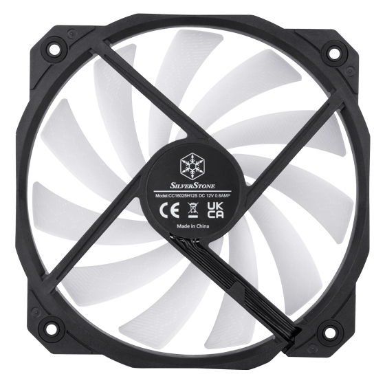 Silverstone Shark Force 160 ARGB Datorväska Fan Svart, Vit 1 styck
