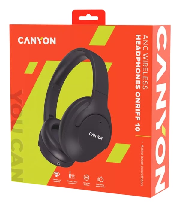 Canyon CNS-CBTHS10BK hörlur och headset Kabel & Trådlös Huvudband Samtal/musik/sport/vardag Bluetooth Svart