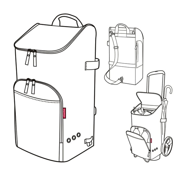 Miniatyrbillede 4 af 9: Reisenthel citycruiser bag Sort, Rød Trolley taske
