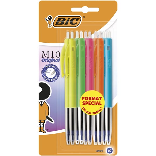 Miniatyrbild 5 av 5: BIC 951490 kulspetspennor Blå Fastklämbar, indragbar kulspetspenna Medium 10 styck