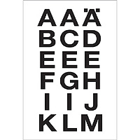 HERMA Letters 20x20mm A-Z weatherproof film transp.black 2 sheets itsekiinnittyvä symboli