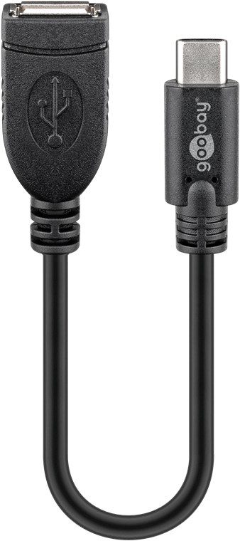 Goobay 55470 USB-kabel USB 2.0 0,2 m USB C USB A 0,48 Gbit/sek. Sort