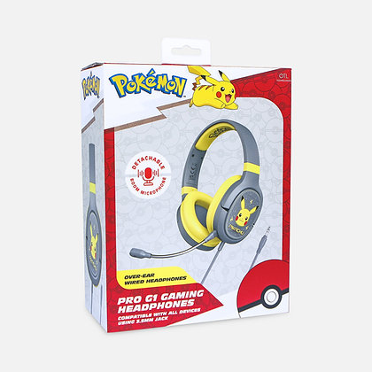 OTL Technologies Pokémon PK0862 kuulokkeet ja kuulokemikrofoni Langallinen Pääpanta Pelaaminen Harmaa, Keltainen