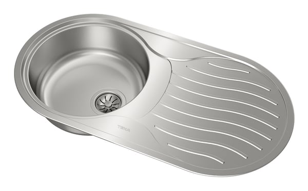 Miniatyrbild 8 av 9: Teka DR 80 1C 1E Toppmonterat handfat Oval Rostfritt stål