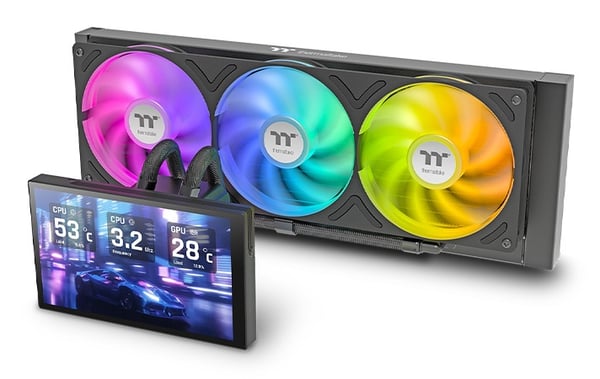 Pikkukuva 1 / 5: Thermaltake CL-W493-PL12SW-A Tietokoneen jäähdytysjärjestelmä Suoritin All-in-one-nesteenjäähdytin 12 cm Musta 1 kpl