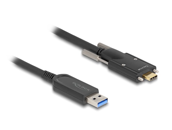 DeLOCK 83200 USB-kablar USB 3.2 Gen 2 (3.1 Gen 2) 5 m USB A USB C 10 Gbit/s Svart