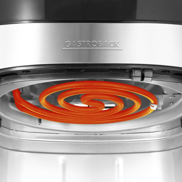 Gastroback Design Air Pro Enkelt 3,7 L Enkeltstående 1300 W Varmluftsteger Sort, Rustfrit stål