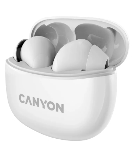 Canyon CNS-TWS5W kuulokkeet ja kuulokemikrofoni Langaton In-ear Puhelut/Musiikki/Urheilu/Päivittäinen USB Type-C Bluetooth Valkoinen