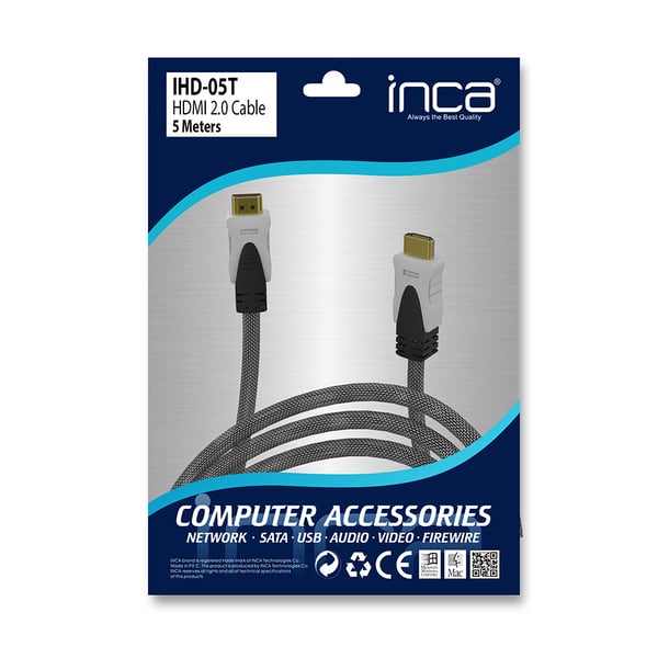 Inca IHD-05T HDMI-kabel 5 m HDMI Typ A (standard) Svart