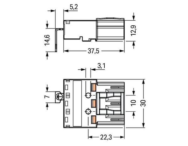 Miniatyrbillede 4 af 4: Wago 770-213/002-000 kabelsamler Sort
