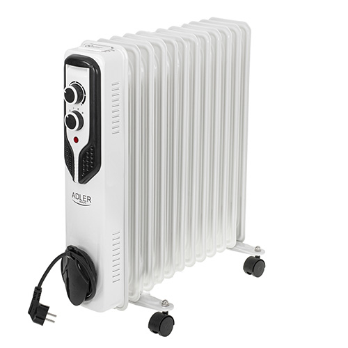 Miniatyrbillede 1 af 7: Adler AD 7817 varmeapparat Indendørs Hvid 2500 W Olie elektrisk områdevarmer