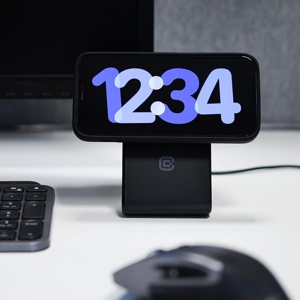 Crong CRG-MSPS-BLK oplader til mobil enhed Hovedtelefoner, Smartphone, SmartWatch Sort USB Trådløs opladning Indendørs