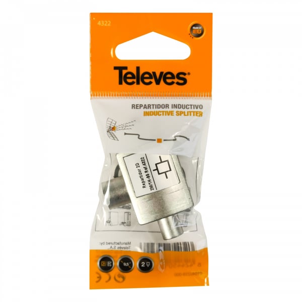 Televes 4322 kabeleffektdelare eller combiners Kabelkniv Rostfritt stål