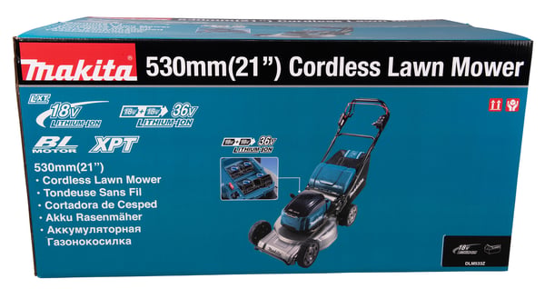 Miniatyrbillede 2 af 17: Makita DLM533Z plæneklipper Batteri Sort, Blå
