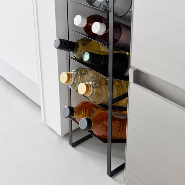 Miniatyrbillede 2 af 9: Yamazaki YA01491 vin reol Gulv vinreol Silikone, Stål, Træ Sort