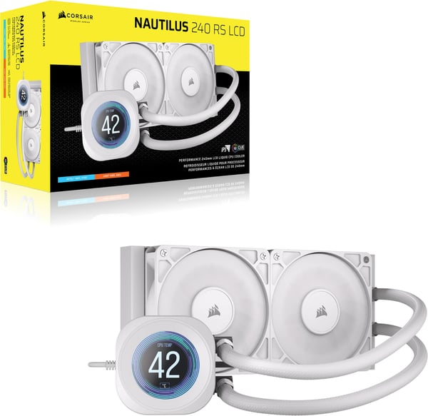 Pikkukuva 2 / 2: Corsair Nautilus 240 RS LCD Suoritin All-in-one-nesteenjäähdytin 12 cm Valkoinen 1 kpl