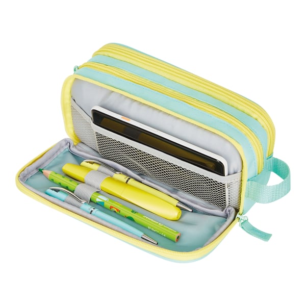 Herlitz Neon Blødt penalhus Polyester Mintfarve, Gul