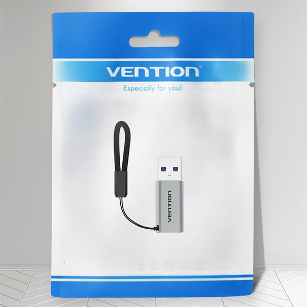 Vention CDPH0 kabelomvandlare (hane/hona) USB A USB C Grå