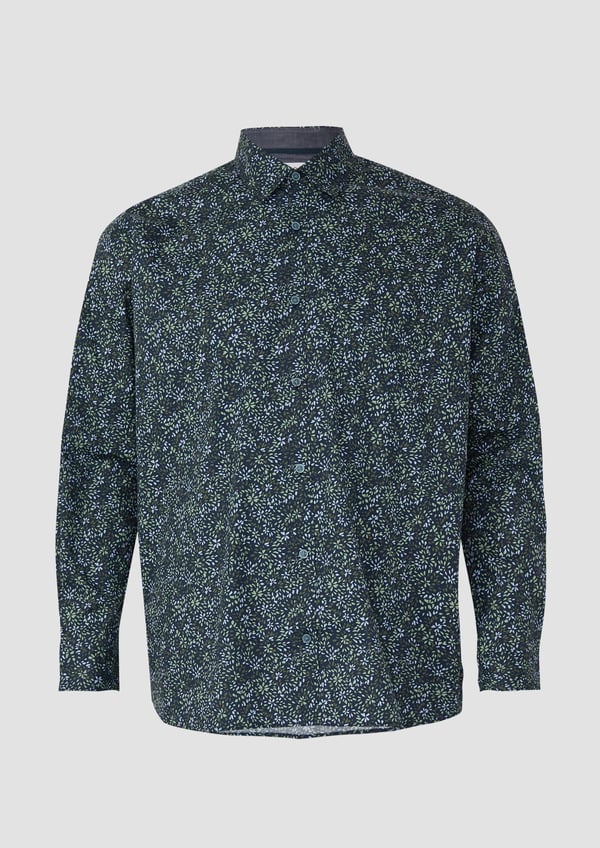 s.Oliver 2177159.59A1.XXL skjorte & top Point collar Langærmet Bomuld, Elastin