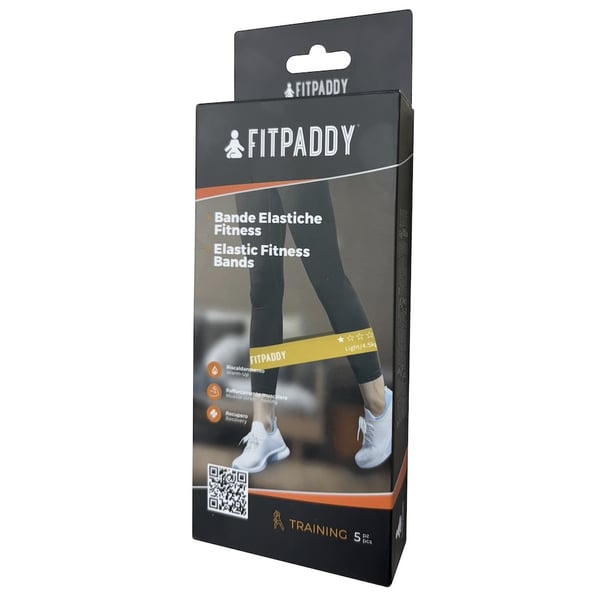 FITPADDY EBND01 motionsbånd Let - mellem - tung Latex Sort, Orange, Rød, Gul