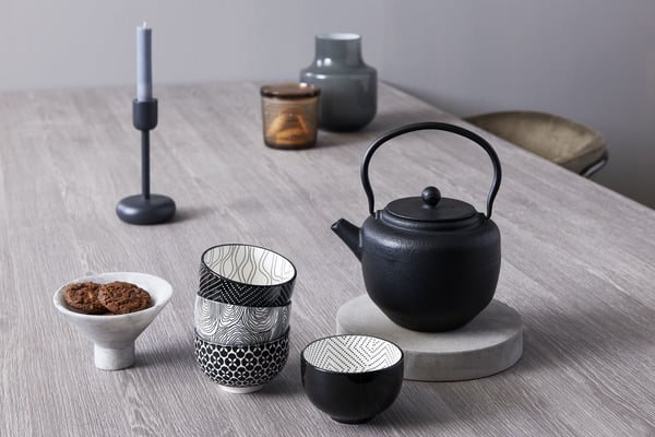 Bredemeijer Pucheng Teskål Rund Svart 4 styck