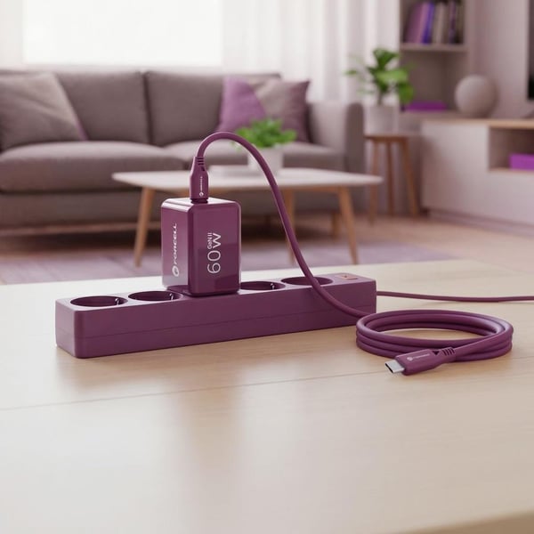 Miniatyrbillede 2 af 5: Forcell VT-60 Mobiltelefon, Tablet, Laptop Bourgogne Vekselstrøm Hurtig opladning Indendørs
