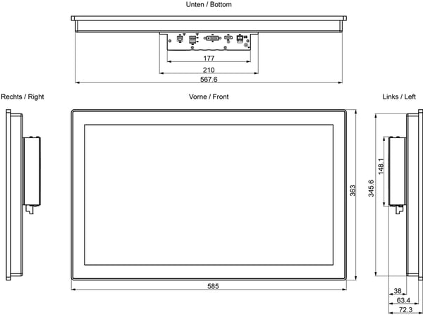 Siemens 6AV7863-7MA00-2NA0 touch-kontrolpanel 1080 x 1920 pixel