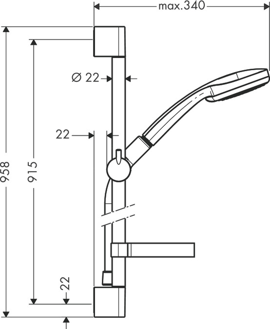 Hansgrohe Croma 100 brusesystem Krom