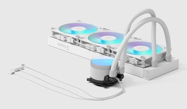 Fractal Design Radius 360 RGB White Suoritin All-in-one-nesteenjäähdytin 12 cm Valkoinen 1 kpl