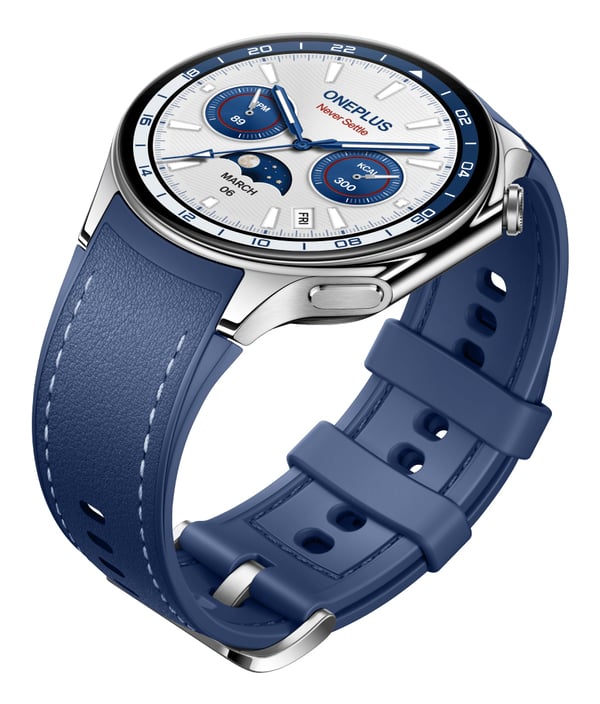 OnePlus Watch 2 3,63 cm (1.43") AMOLED 47 mm Digital 466 x 466 pixel Berøringsskærm Blå Wi-Fi GPS (satellit)