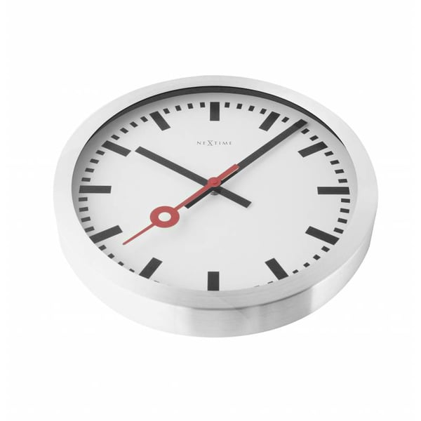 NeXtime 3998ST Seinä- ja pöytäkello Kvartsikello Ympyrä Alumiini, Musta, Punainen, Valkoinen