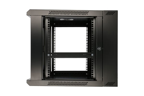 Extralink 6U 600X600 AZH WALL-MOUNTED RACKMOUNT CABINET SWING TYPE BLACK Väggmonterad rack Svart