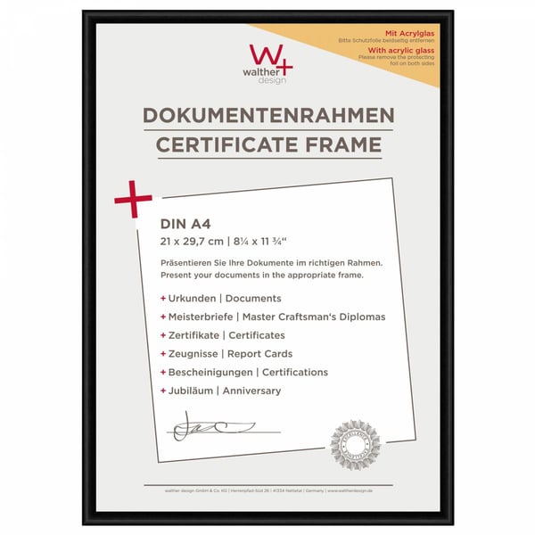 Walther Design KVX130B billedramme Enkelt billedramme Sort