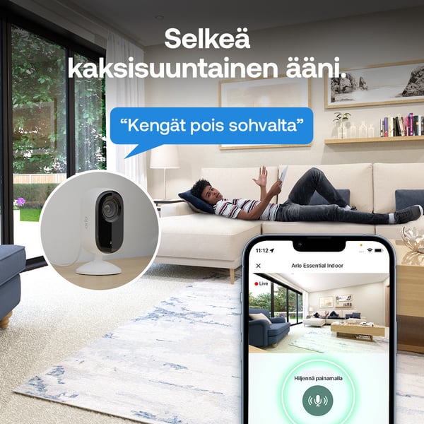 Arlo Essential 3 FHD sisäturvakamera 2-kameraa