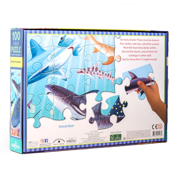 eeBoo Love of Sharks 100 Piece Puzzle Kuviopalapeli 100 kpl Eläimet